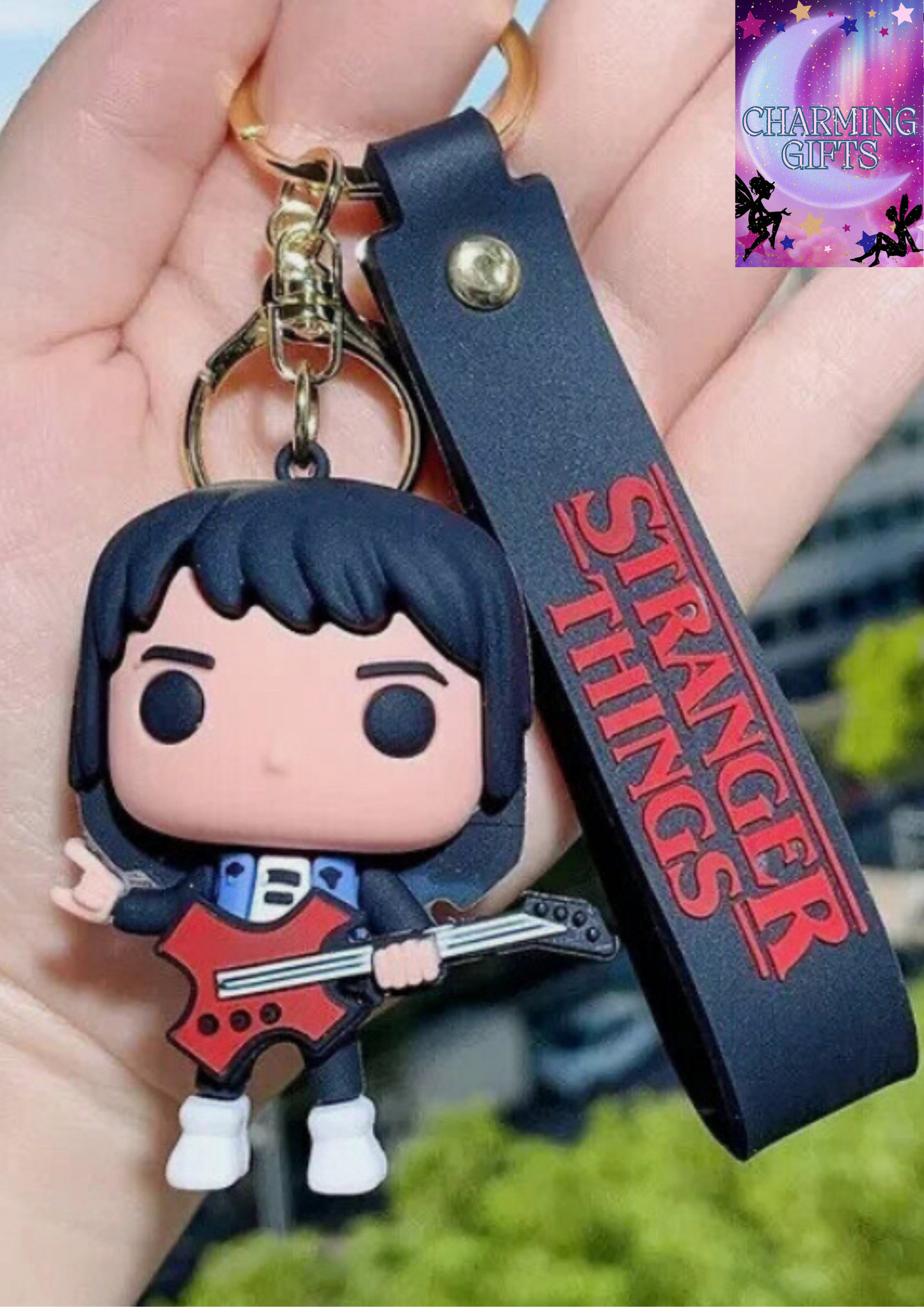 Stranger Things Eddie Munson Keychain Keyring Pendant Bag Charm Netflix Gift