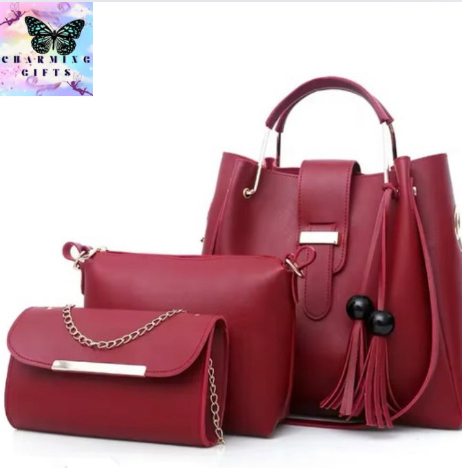 3pc Portable Women's Bag Fashion One-Shoulder Bucket Women's Bag