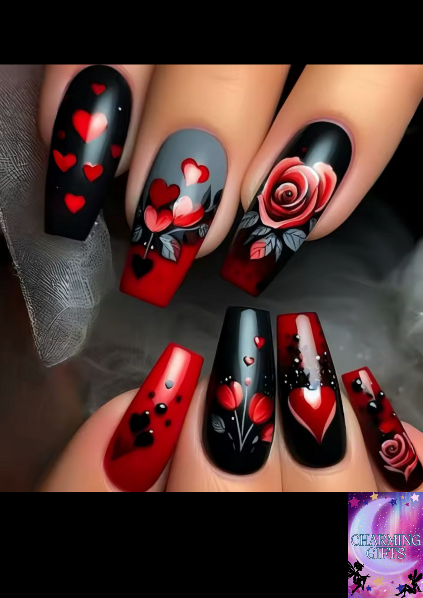 24Pcs Cute Bee False Nails with Jelly Glue Mid-length Ballet Fake Nail Art Tips Yellow Flower Design Wearable Nails Set Press On