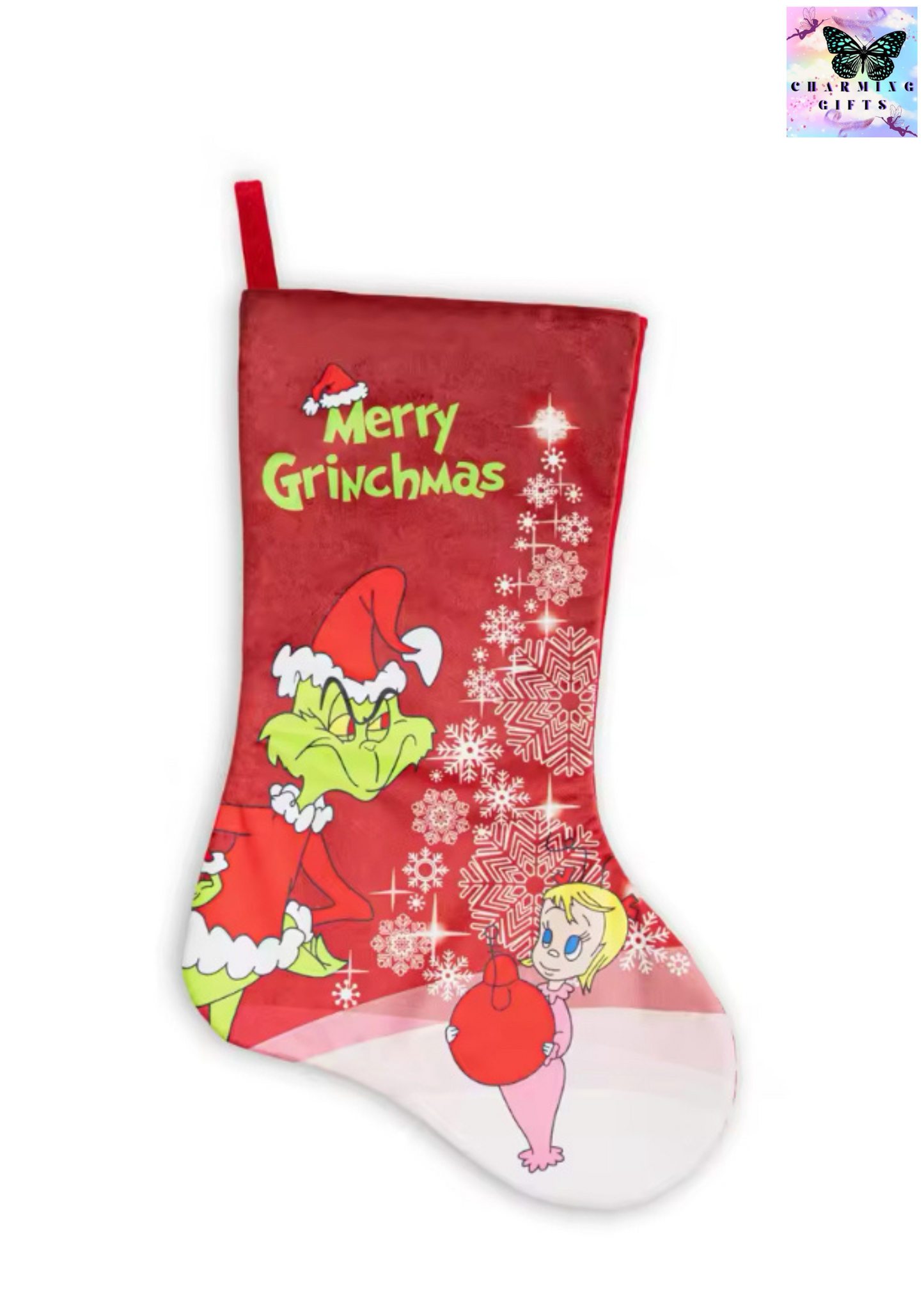 The Grinch Christmas Stocking Large Christmas Stocking Hanging Fireplace Decorations 2024 new