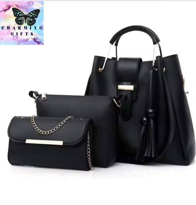 3pc Portable Women's Bag Fashion One-Shoulder Bucket Women's Bag