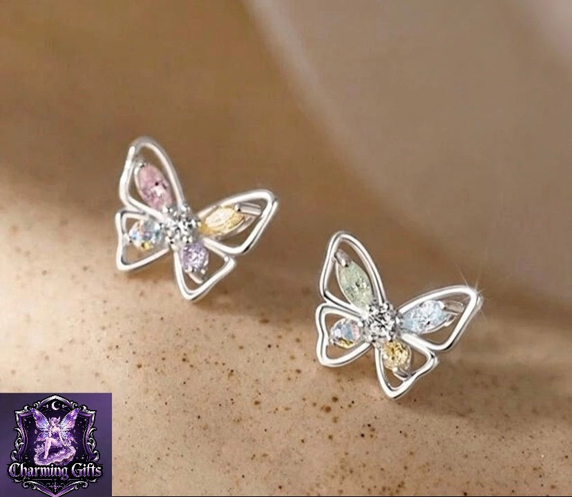 Butterfly stud earrings