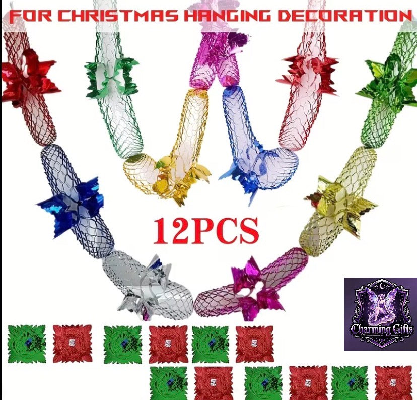 ✨ 12-Piece Hollow Foil Wreath Decorations