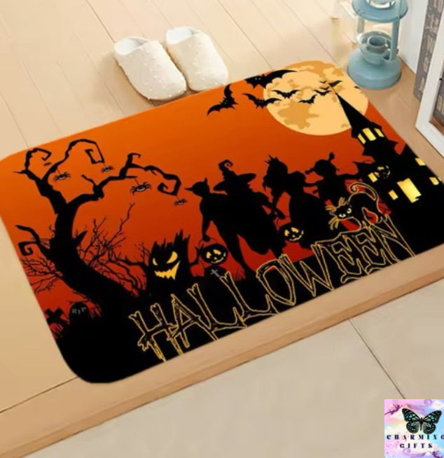 2024 Halloween Pumpkin Carpet Bedroom Bathroom Floor Mats Decorative Halloween Floor Mats