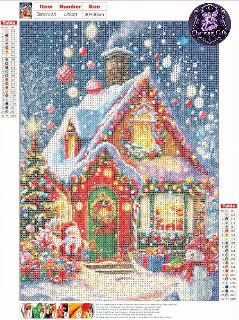 ❄️ Christmas Snow House 5D Diamond Painting Kit — 30cm × 40cm ❄️