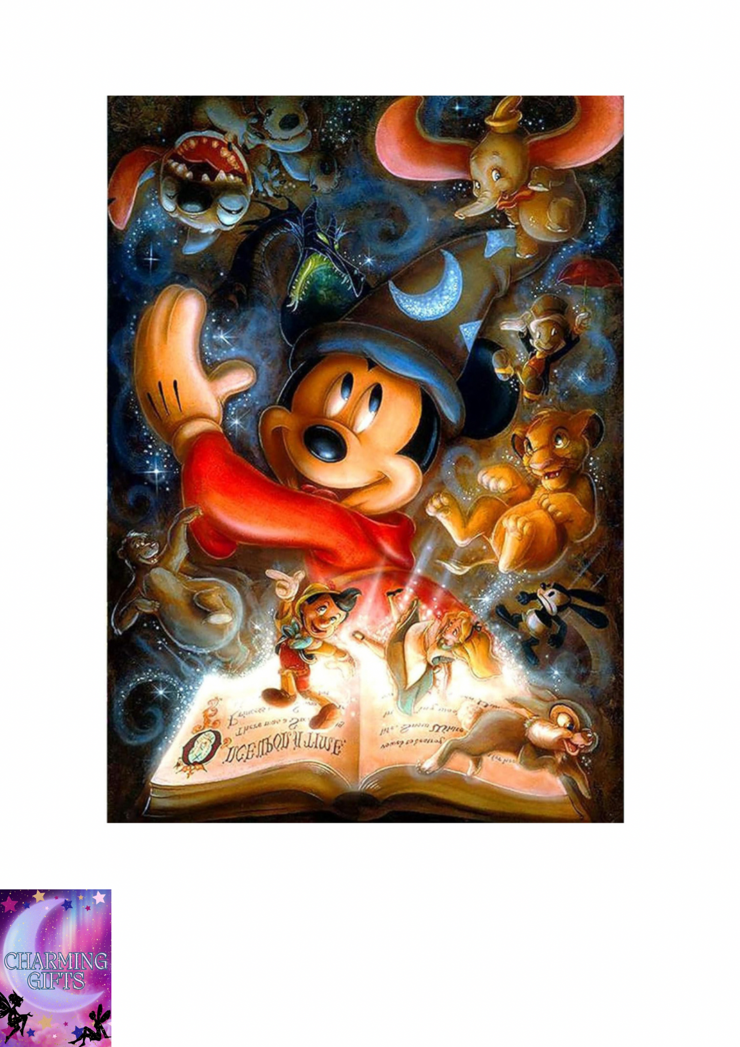 Fantasia Cartoon Diamond Art Diamond Painting Kits, 5D Cartoon Diamond Painting Kits for Adults Full Drill Diamond Painting Kits Diamond Art Kits for Beginners Crystal Picture Art for Decor 12x16 in