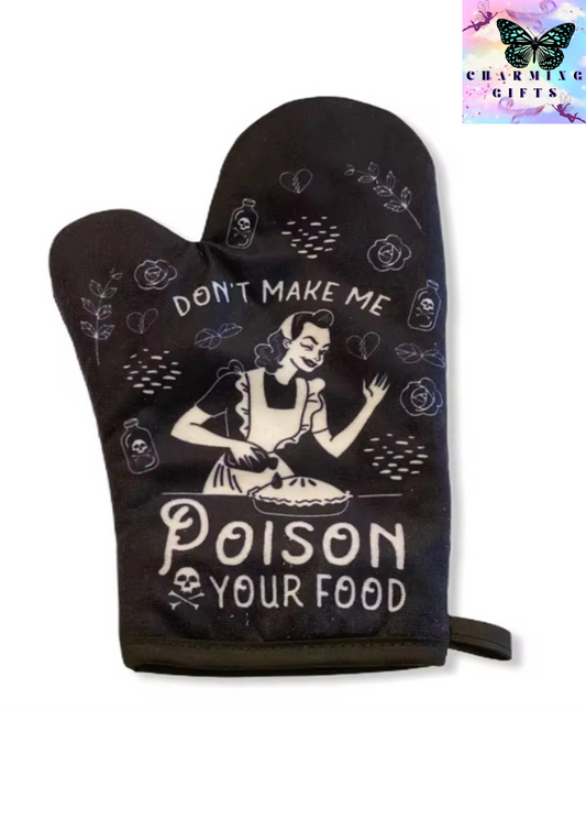 1pc Halloween Don't Make Me Poison Your Food Oven Mitt Housewarming Gift Holder Hostess Funny Vintage for party decoration supplies