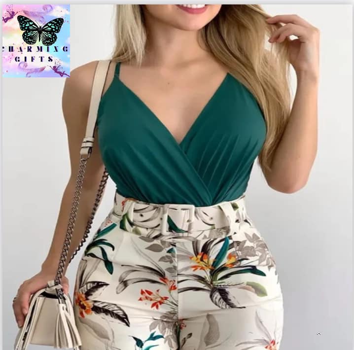 2024 Summer Sexy Fashion Two-piece Hips Beach Women Suspender Shorts Suit Monos Mujer Elegante with Belt