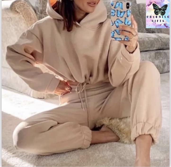 Winter Two Piece Sets Women Tracksuit Oversized Suit 2023 Autumn Trouser Suits Female Sweatshirt Solid Sports Hoodie Sportswear