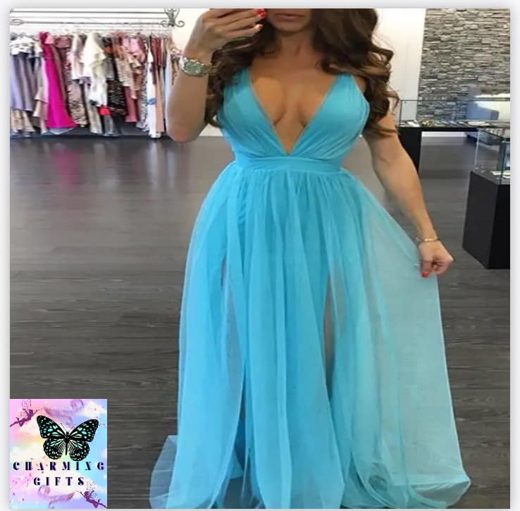 Women Summer Dress Maxi Long Evening Party Dress Beach Dress Ladies V neck Sexy Sundress