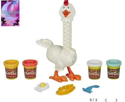 Play-Doh Animal Crew Cluck-A-Dee Feather Fun Chicken Toy Farm Animal Playset