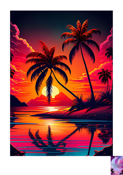 Sunset Diamond Painting Kits for Adults, 5D Landscape Diamond Art Painting Kits for Adults Beginners, Full Drill Diamond Dots Kits Tree Gem Painting for Home Decor 30x40cm