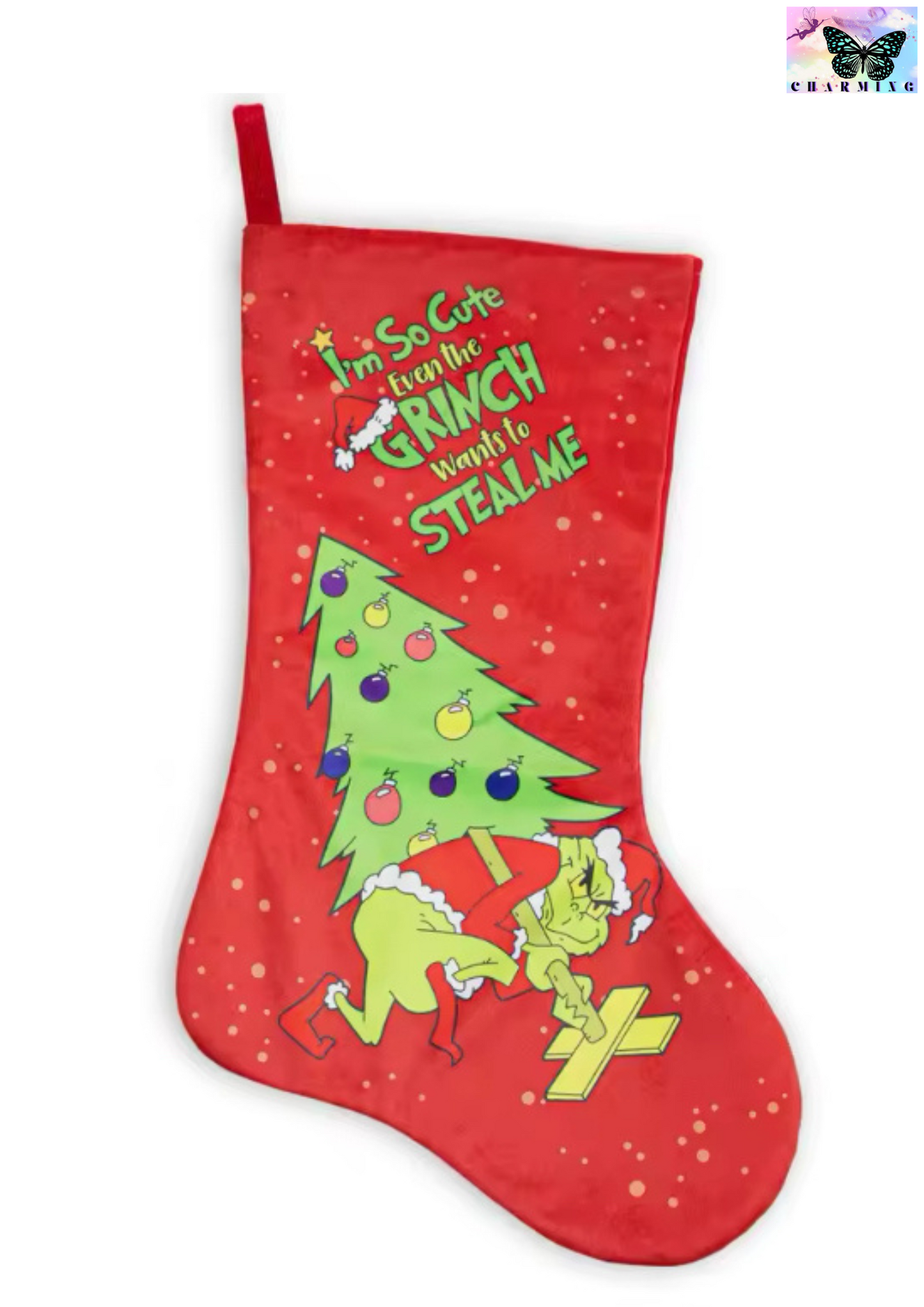 The Grinch Christmas Stocking Large Christmas Stocking Hanging Fireplace Decorations 2024 new