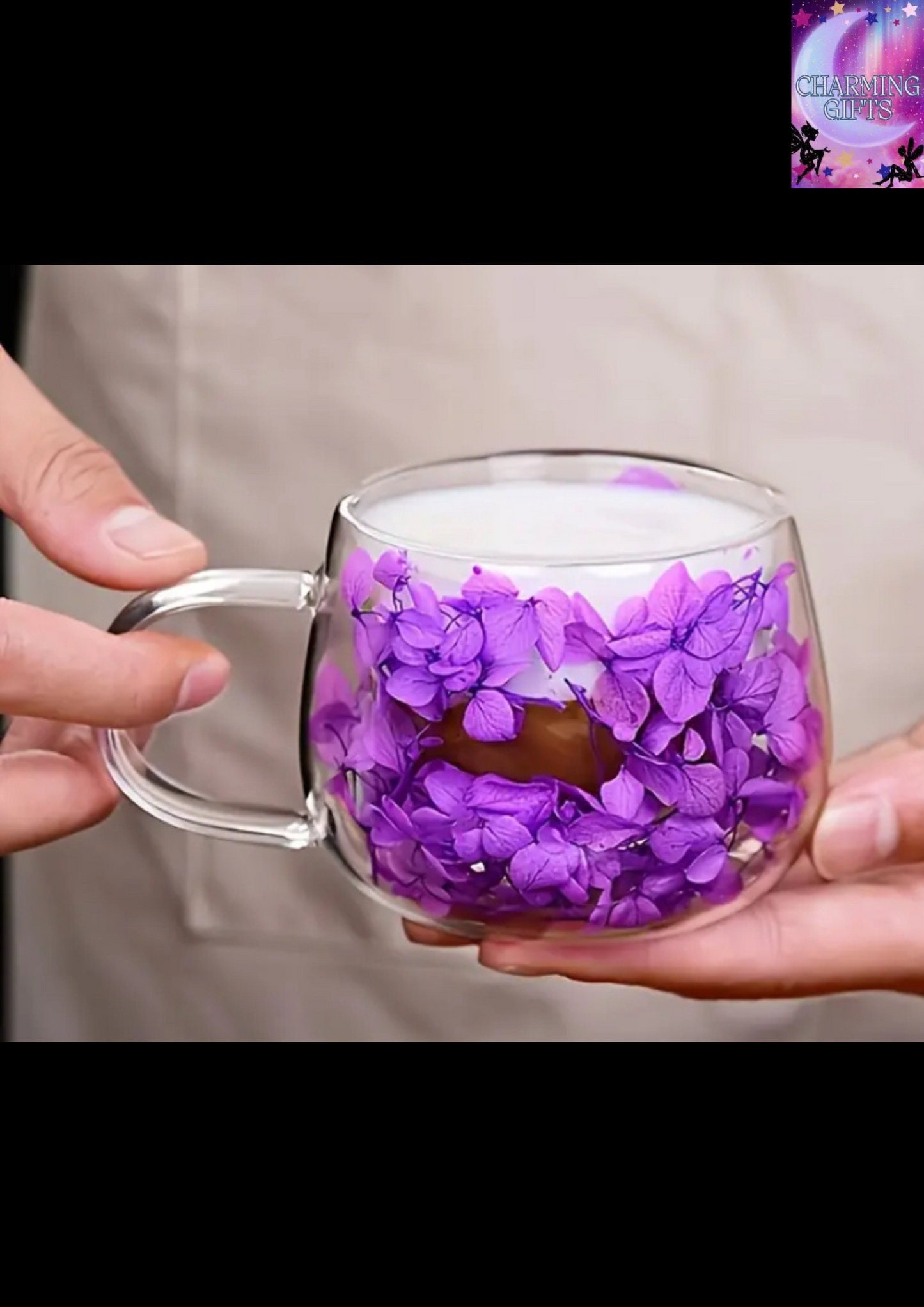 1pc Floral Double Wall Glass Coffee Mug 5oz - Insulated Thermal Cup for Hot and Cold Beverages, Ideal for Latte, Cappuccino, Iced Tea - Reusable, Dishwasher Safe - Perfect for Home, Office, Restaurant Use - Anti-Slip, Leak-Proof, Glass Material - Suitable