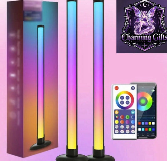 [Smart Light Bars] 2pcs Smart Light Bars, WiFi Ambient LED Lamp with Music Sync | RGB Color Changing, 8 Scene Modes, Remote/App Control, USB Powered, Perfect for Home Decor, Parties, Halloween, Christmas, and Birthdays