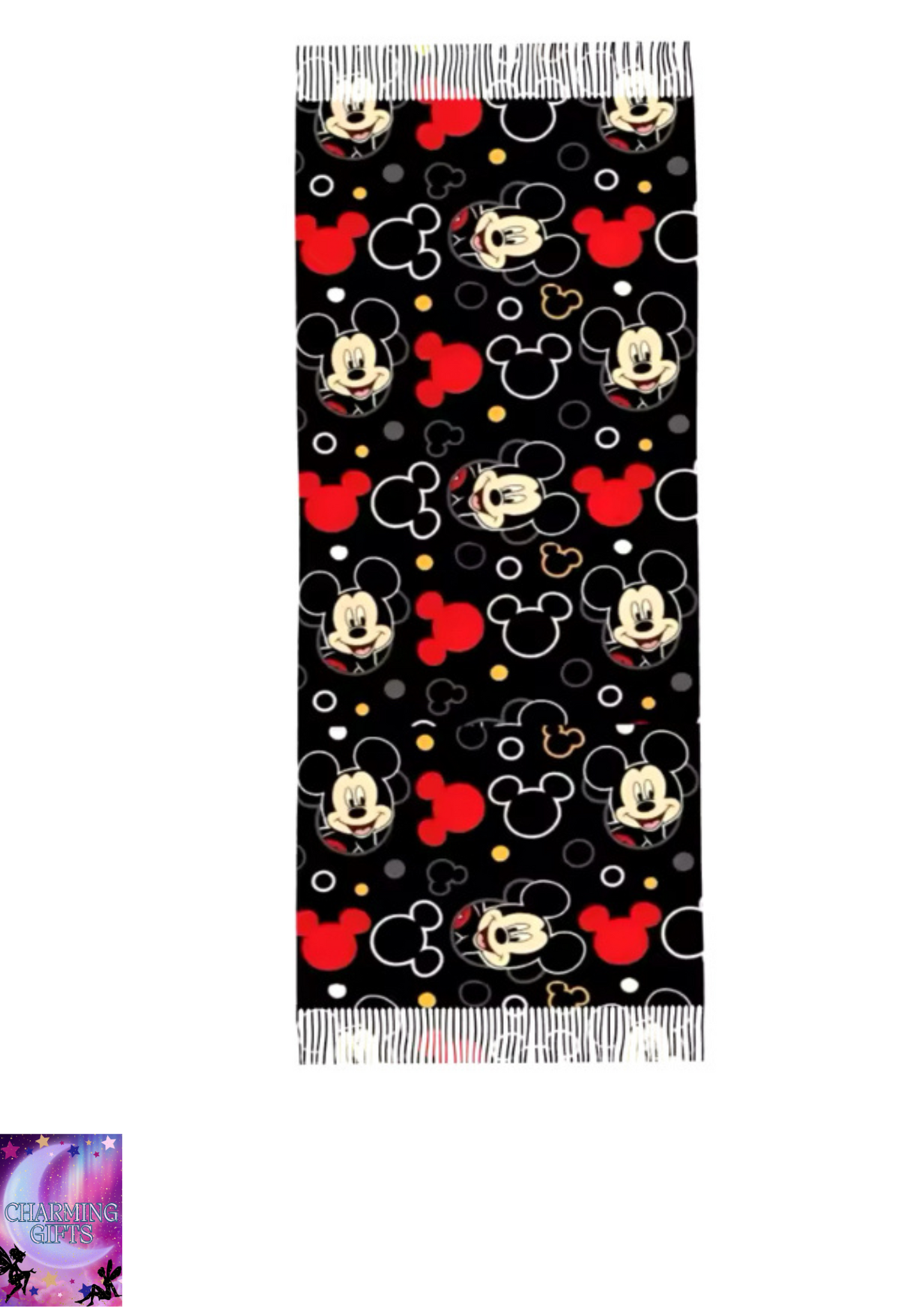 Womens Disney Mickey Mouse Head Cashmere Scarf Large Pashmina Shawls and Wraps Scarves forDaily Wear