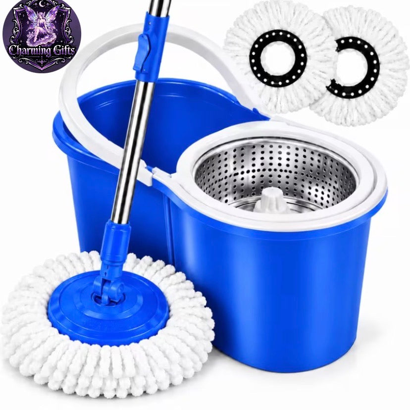 🧹 360° Spin Mop & Bucket System — Hands-Free Wash & Dry