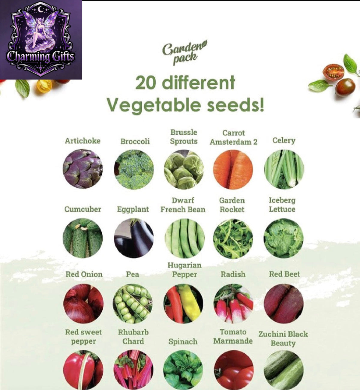 Garden Pack Grow Your Own Vegetable Seeds - 20 Packets Variety – High Yield Seeds for Growing Veggies at Home – 8,000 Heirloom Seeds Gardening Gifts