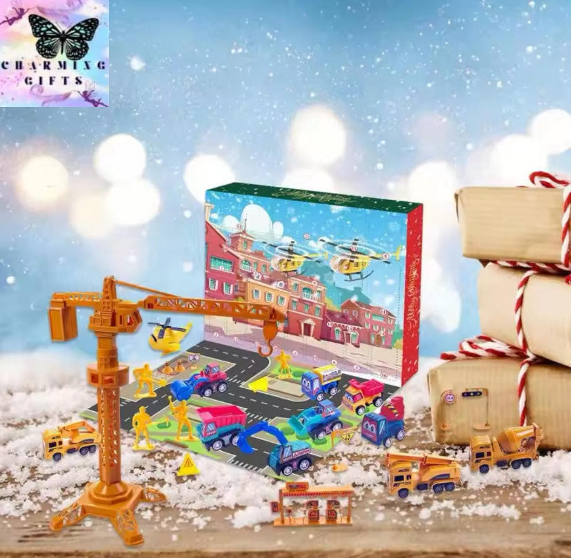 24Pcs Advent Calendar Kids Gifts Truck Car Christmas Countdown.