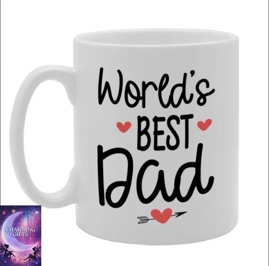 World'S Best Dad Fathers Day Printed Tea Coffee Ceramic - Funny Printed Coffee Mug - Great Gift Idea