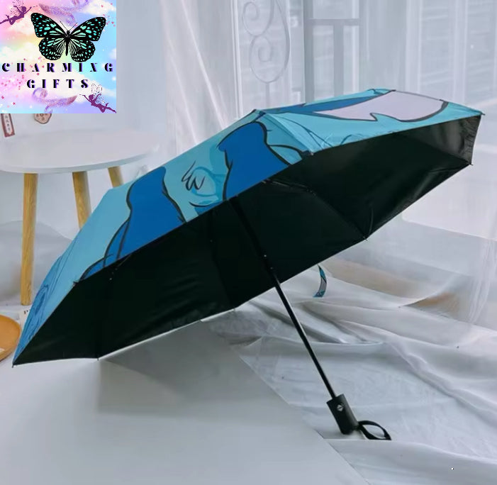 Stitch Disney Umbrella Lilo & Stitch Automatic Umbrella Cute Child Fold Umbrella Girl Sun Protection Tri-Fold Umbrella Gift