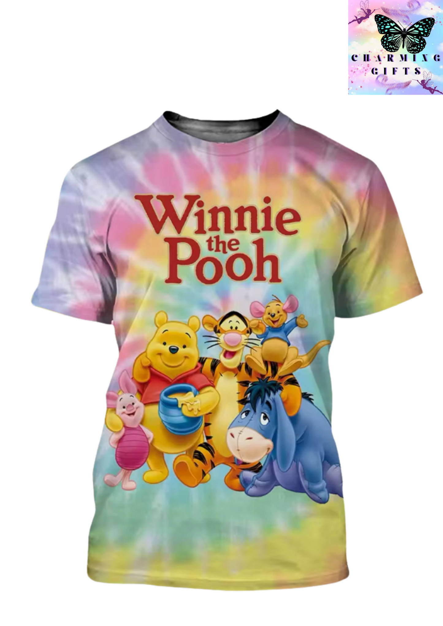 Cartoon T-Shirts Lovely Winnie the Pooh 3d Printed Streetwear Fashion Oversized Casual T Shirts Kids/ Adults Tops Clothes