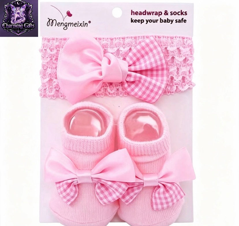 1 Pair Baby Soft Breathable Low-Cut Socks & Headband - Pastel Colors (Pink, Blue, Yellow, Red, Purple,) - Invisible Everyday & Party Outfits - Easy-Care Infant Clothing for Toddlers & Infants - Birthday Party Outfits, Photo Shoots, Casual Attire -