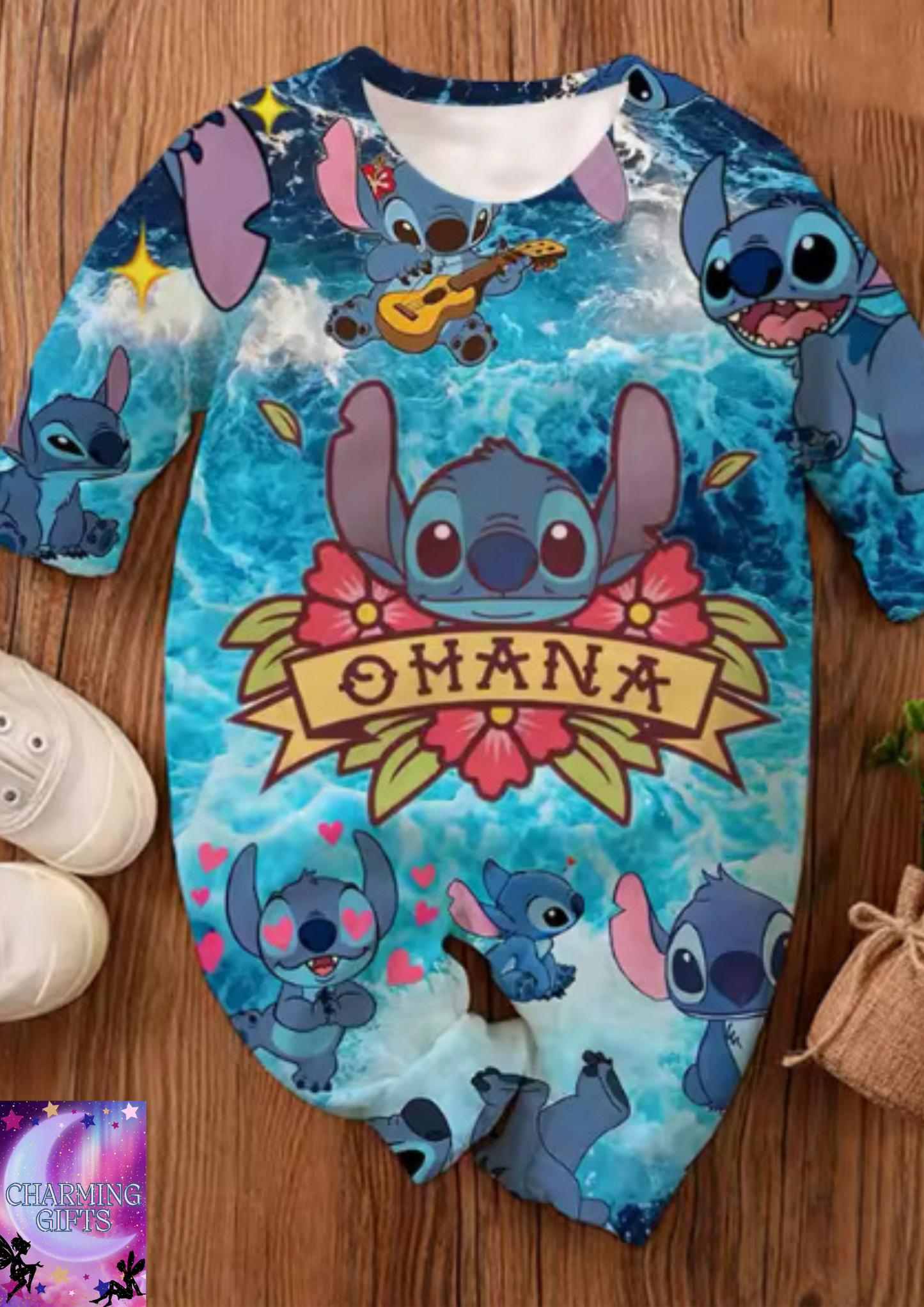Cartoon Anime Lilo & Stitch Baby Romper 0-4 Years Spring Autumn Boy Girl Babies Jumpsuit Fashion Newborn Climbing Clothing