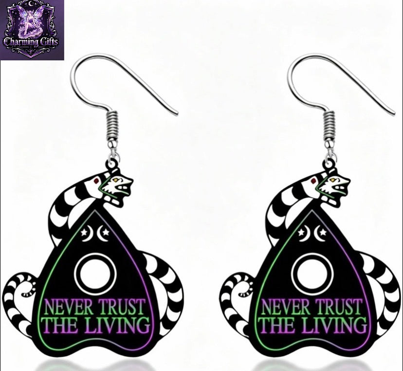 Betelgeuse Inspired Earrings Halloween Earrings for Women Fans Acrylic Skull Tombstone Coffin Sandworm Earring Dangle Halloween Party Cosplay Costume Accessories