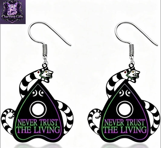 Betelgeuse Inspired Earrings Halloween Earrings for Women Fans Acrylic Skull Tombstone Coffin Sandworm Earring Dangle Halloween Party Cosplay Costume Accessories