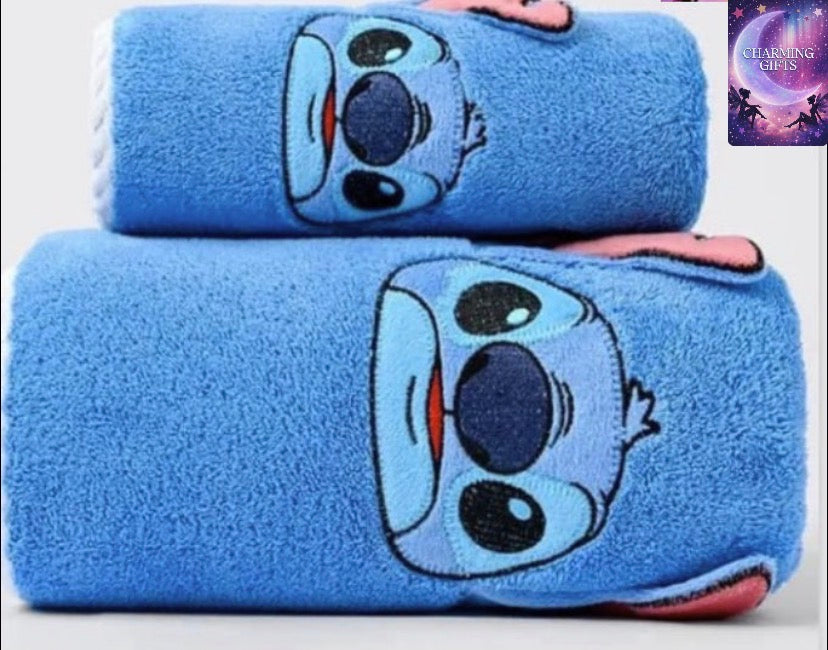 Disney Stitch Bathtowels And Towels Cute Cartoon Stitch Water Absorbing Bath Towel Coral Velvet Towel Creative Children Gifts