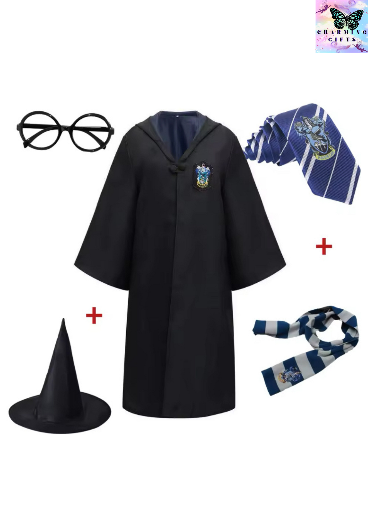 Harry Potter Adult Children's Cloak Halloween Cosplay costume Harris School of Witchcraft and Wizardry Hat Tie Scarf Set Clothing