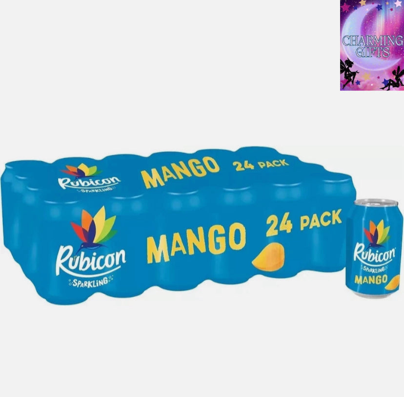 Mango Rubicon Juice Sparkling Fizzy Drink Cans, 330ml Pack of 24