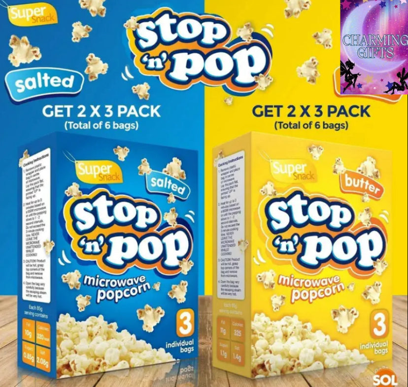 12 Pack x 85g Bulk Microwave Popcorn | Sweet, Salted & Butter Flavour Popcorn Bags for Movie Nights, Cinema Style Snacking, Parties & Events | Theatre Style Microwave Popping Corn Snack Packs