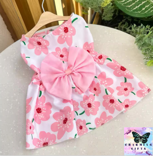 Summer Dog Princess Dress Kitten Pet Skirt Cute Dog Dress Bow Lace for Small Medium Puppy Poodle Chihuahua