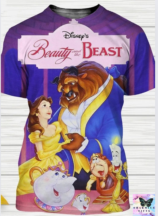 Original Beauty and The Beast Cartoon 3d T-Shirts