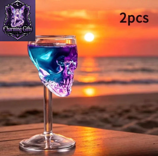 2pcs Skull-Shaped Borosilicate Glass Wine Glasses. Heat-Resistant And Cold-Resistant, Easy to Clean, Reusable. Suitable for Red Wine, Cocktails, Whisky. Perfect for Bars, Parties, Gatherings. The Atmosphere Is Extremely Immersive