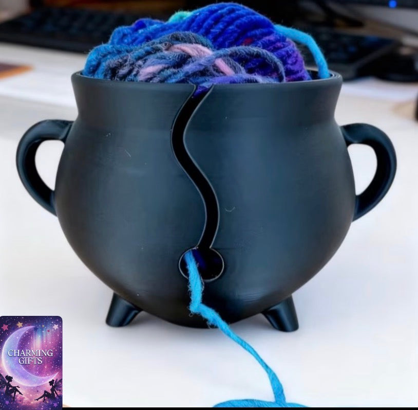 Plastic Black Crochet & Spinning Tool - Yarn Bowl with Yarn Outlet for Crochet, Yarn Storage for DIY Crafters, Supplies for Handmade Crafts, Yarn Storage