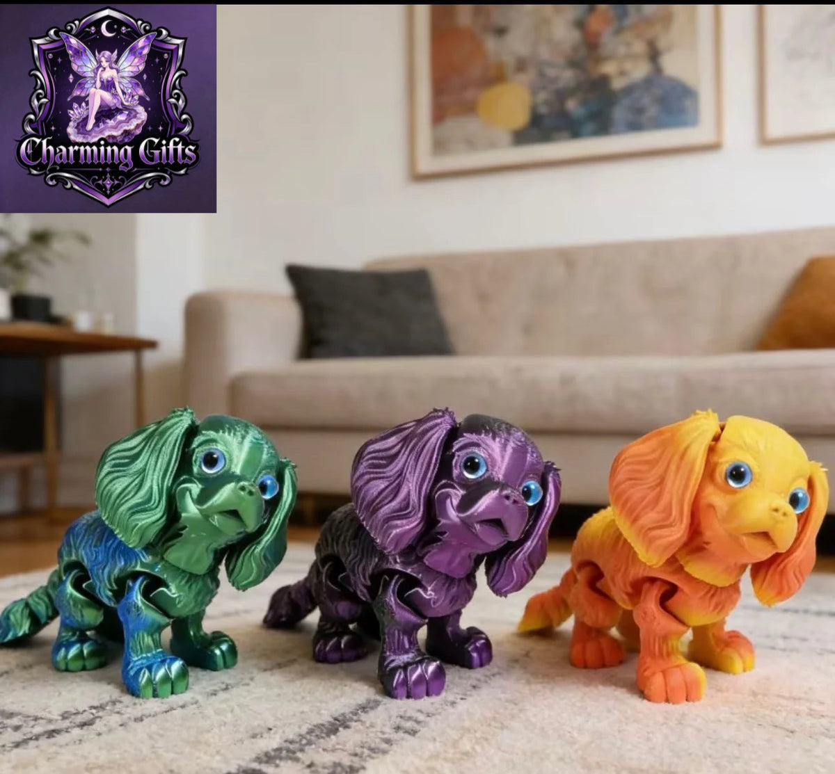 6.3Inch 3D Printed Articulated Cavalier King Charles