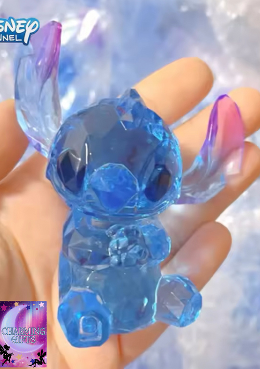 Disney Resin Crystal Stitch Decoration for Display Cartoon Cuteness Children Party Decoration Gift Car Decoration Cute