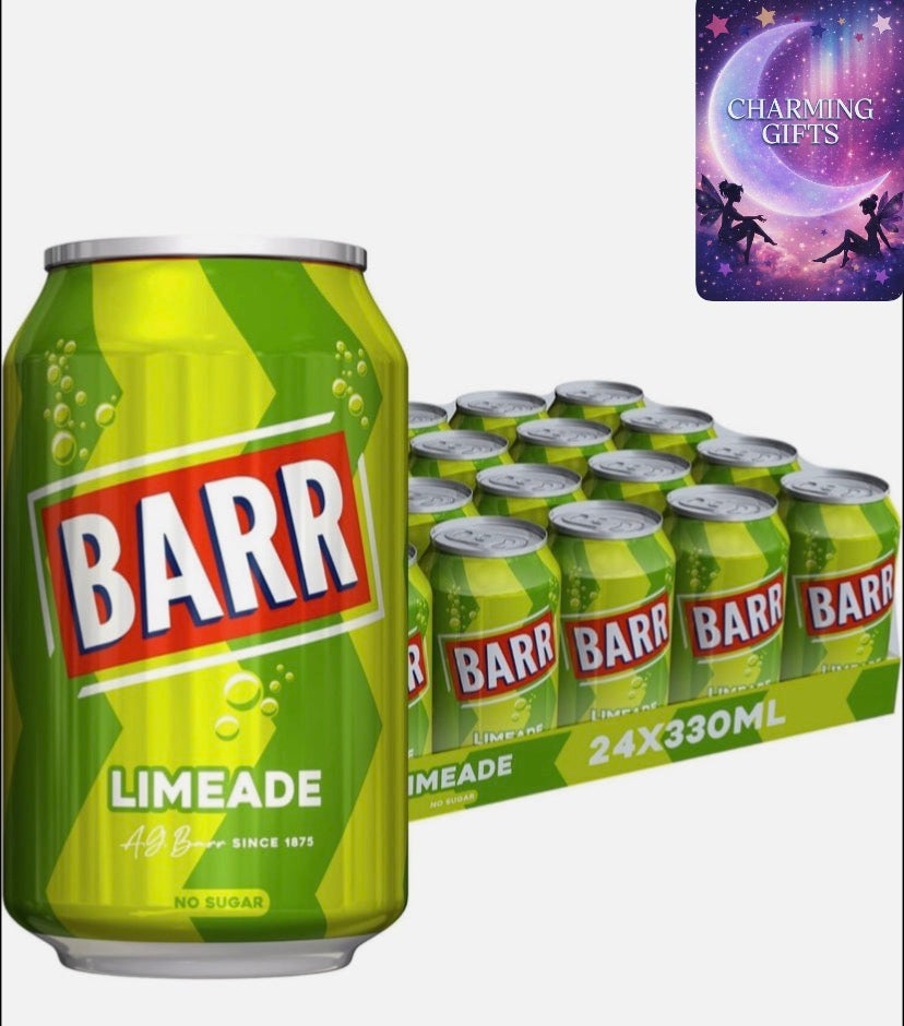 Barr Limeade 24  pack Fizzy Drink Cans, No Sugar, 24 x 330 ML