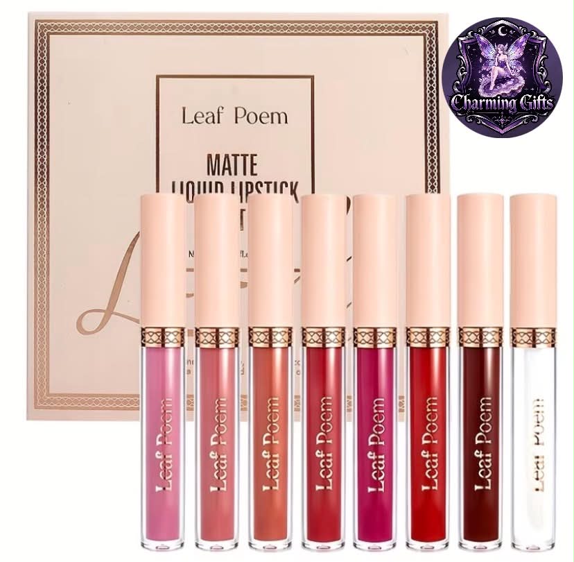 🍂 Leaf Poem 8-Piece Liquid Matte Lipstick Set — Nature's Perfect Shade 🍂