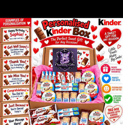 Personalised Kinder Chocolate Gift Box 1KG | Birthday Chocolate Hamper