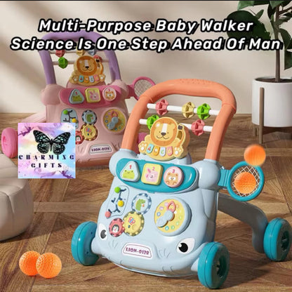 Baby Push Walkers Toys Early Learning Walk Sit Stand Walker AntiRollover MultiFunction Activity Walker Toddler for Infant