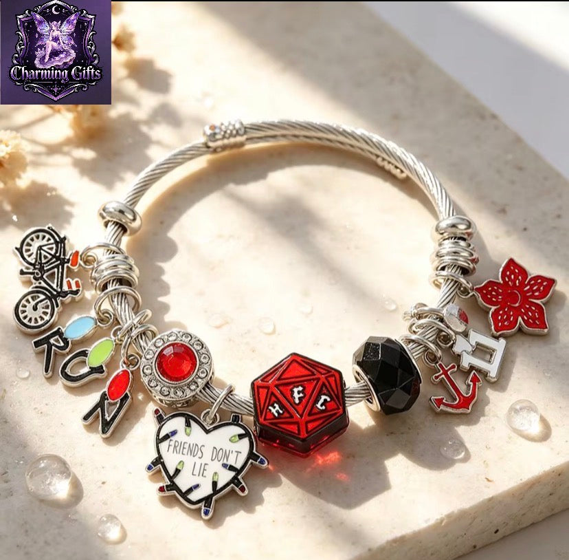 🎲 Stranger Things Hellfire Club Dice & Demogorgon Bracelet — Friends Don’t Lie