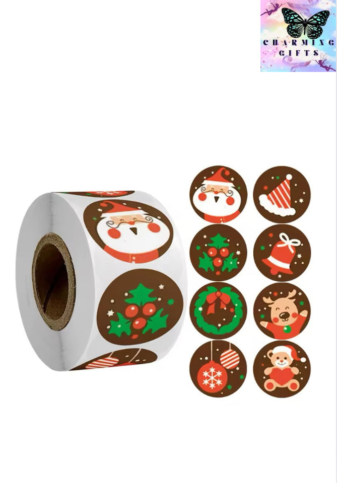 500pcs Merry Christmas Stickers Christmas Theme Seal Labels Stickers For DIY Gift Baking Package Envelope Stationery Decoration