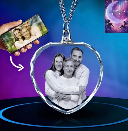 Personalized Photo Pendant Necklace - Custom Image Necklaces Featuring Laser Engraved Pictures - Stylish Synthetic Stone Pendant - Distinctive Memorial Gift for Family, Loved Ones, Thanksgiving, Christmas, And Spring Festival