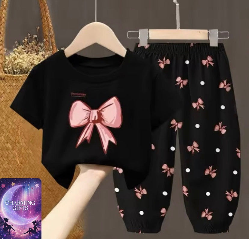 Summer Sets Children's Clothing Girls Kids Toddler Clothes Cute Fashion T-shirt Top Pants 2PCS Baby Girl Clothes