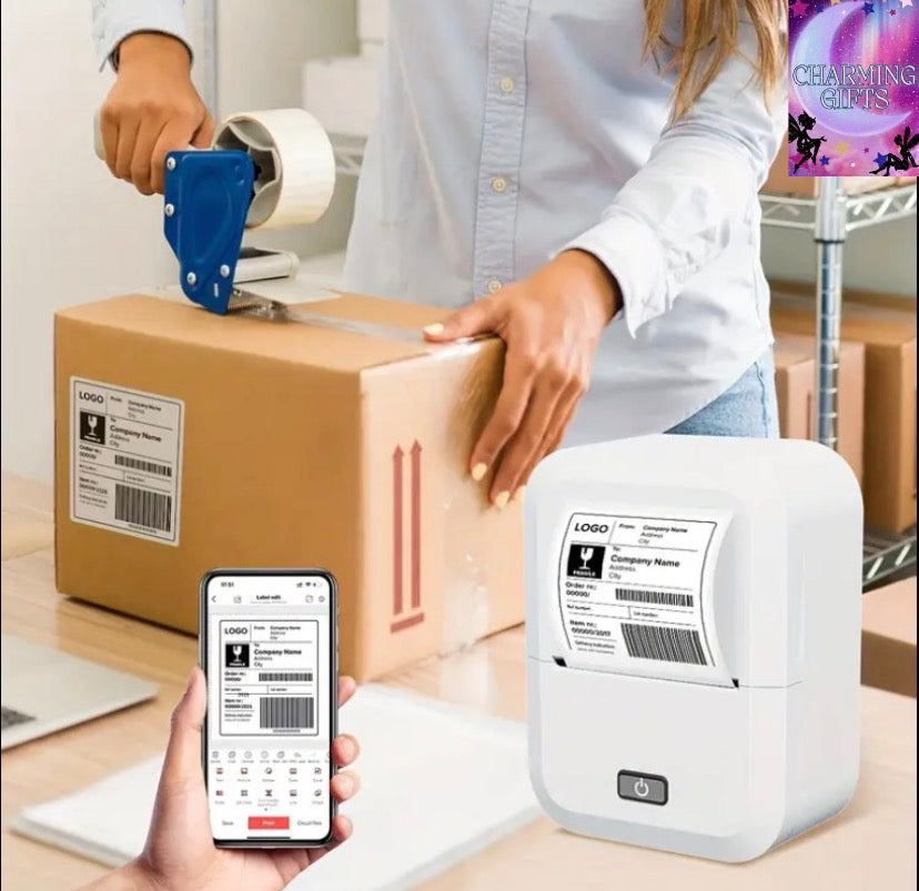 Marklife X2 Thermal Label Printer - Portable Label Maker for Product, Address, Small Business - Compatible with Android, IOS, Windows & Mac, 1 Roll 40x30mm Label, Address Printing, Product Labeling, Compact Label Printer, Portable Form Factor