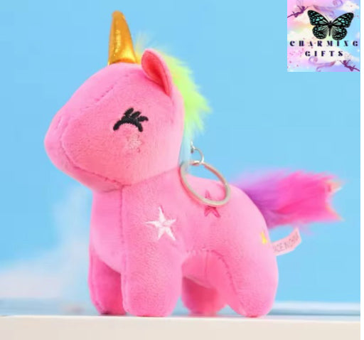 Cute Plush Toy Keychain Cartoon Unicorn Doll Pendant Bag Decoration Children Girls Gift Popular Animal Rainbow Horse Keyring